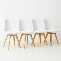 Klik Muebles - Pack De 4 Sillas Tulip Acolchadas Blancas