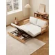 thumbnail image 1 of Sofa Cama 3 Cuerpo Con Alcenamiento 150cm Ancho Madera Hecho Balnco Liso, 1 of 8