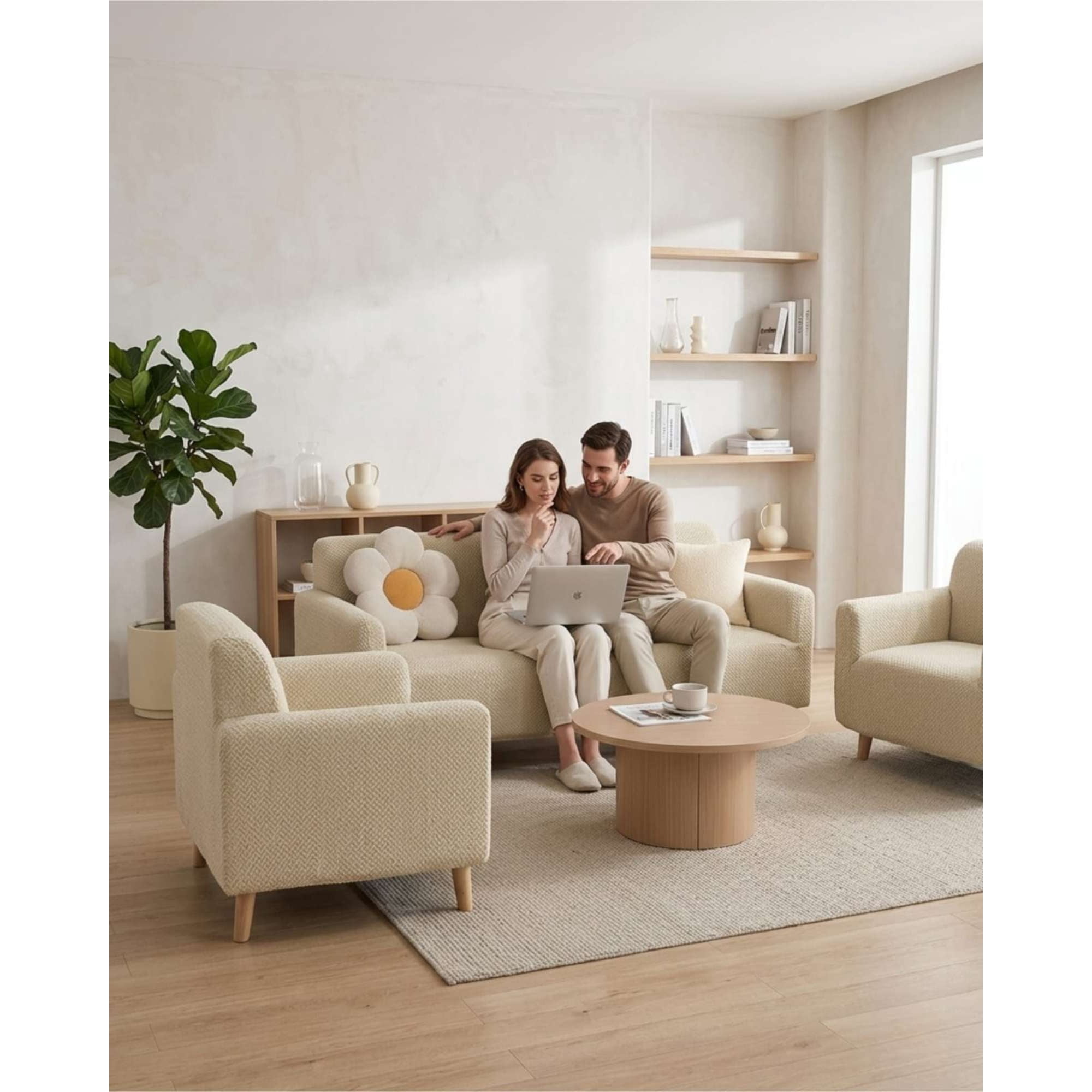Myl Todo Hogar - Juego De Cubre Sillón 3+1+1 Texturizado Premium