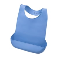 Magideal - Babero De Silicona Para Adultos Con Recogedor De Migas, Ajustable, Gran Regalo, Protectores De Ropa, Delantal Suave Impermeable Para Abuelos, Hombres, Mujeres, Abuelas, Hogar L Azul