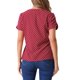 thumbnail image 3 of INSPIRE CHIC Blusa de lunares impresa para mujer de regreso a clases, cuello en V, manga corta, top para usar en el trabajo, talla L, rojo, 3 of 6