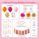 thumbnail image 2 of Decoraciones de fiesta BAUANOOY rosa intenso y naranja con globos dorados, 2 of 7