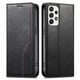 thumbnail image 1 of Funda tipo cartera para Samsung Galaxy A52 5G de piel con cierre magnético, ranuras para tarjetas y correa para la muñeca Negro, 1 of 6
