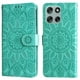 thumbnail image 2 of Funda tipo cartera FOXDOCK para Motorola Moto G56 , diseño girasol en relieve, cuero PU, cierre magnético, soporte y tarjetero, 2 of 5