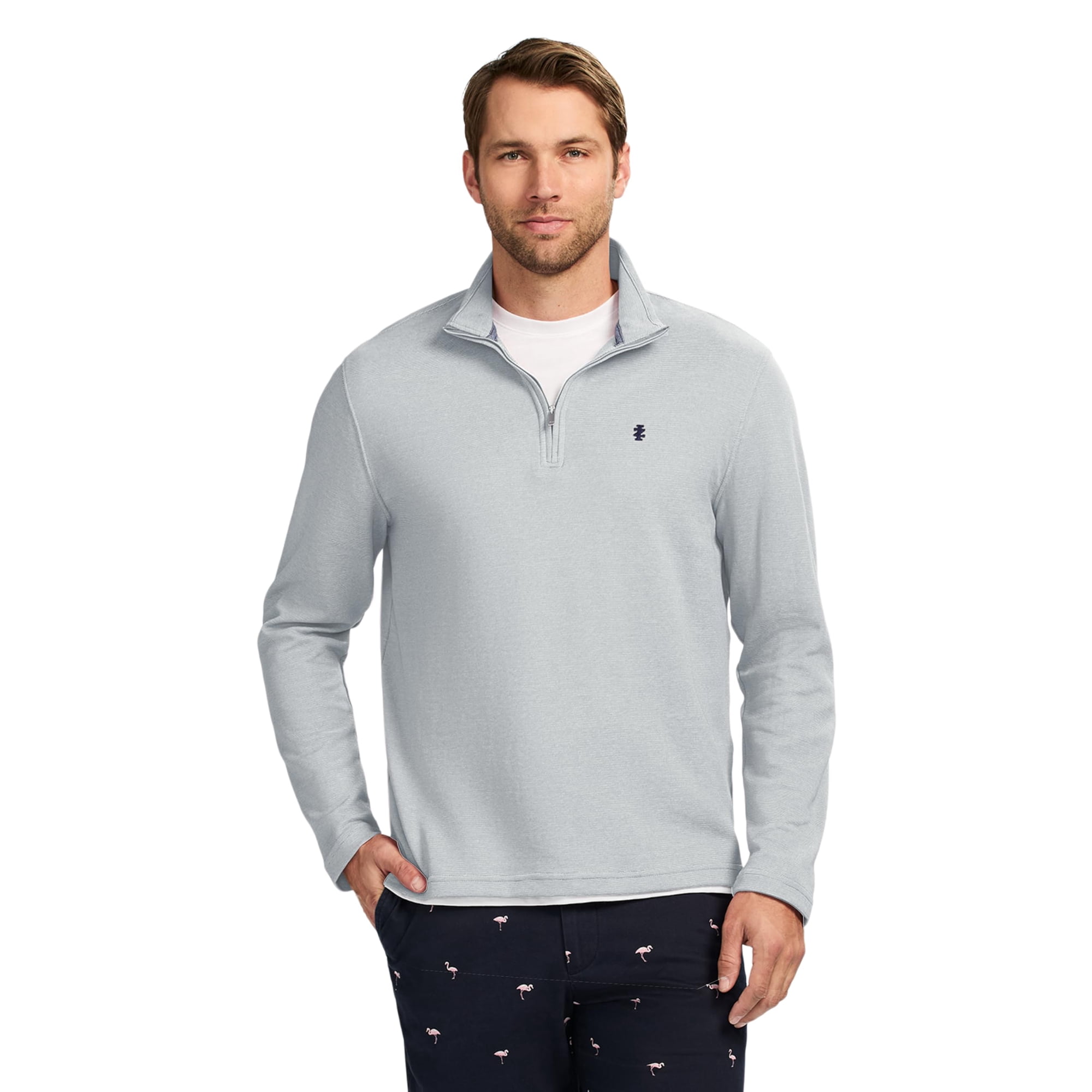 Camisa Izod Performance Comfort De Manga Larga Con Cuello Cuarto De Cierre, Talla L