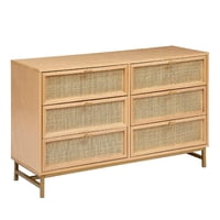 Comoda Doble Ratán 6 Cajones 120X40X74,5 Cm Atmosphera