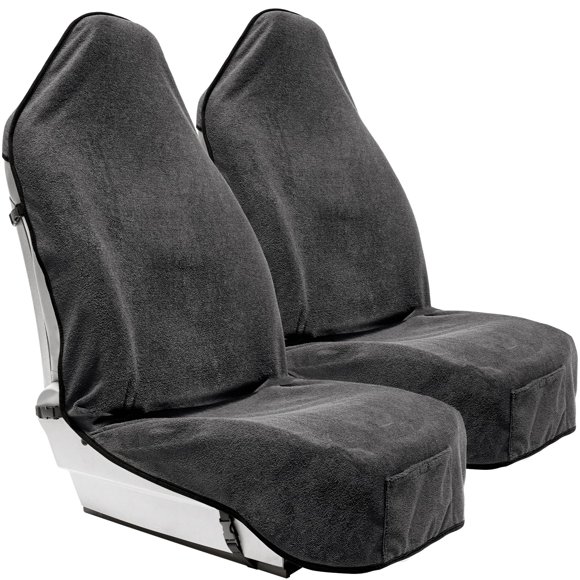Funda de asiento de tela de felpa para sudar Season Guard, 2 unidades, gris
