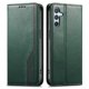 thumbnail image 1 of Funda tipo cartera para Samsung Galaxy A54 de piel con cierre magnético, ranuras para tarjetas y correa para la muñeca Verde, 1 of 6
