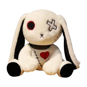 Magideal - Conejos De Orejas Largas Felpa Dormir Abrazar Almohadas Colección Adorable Encantador Gótico Dreadful Bunny Doll Juguete De Pie Para Regalo De P 25Cm Blanco