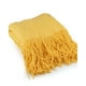 thumbnail image 3 of Mantas para sofas camas u oficinas con Flecos 127x152 cm Amarillo, 3 of 4