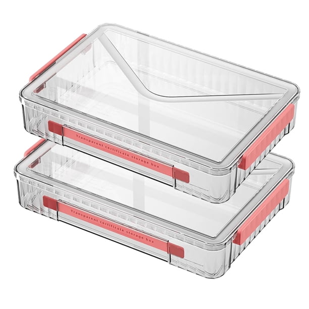 Cajas de almacenamiento para archivos RHONZHAO de plástico transparente con tapas de cierre