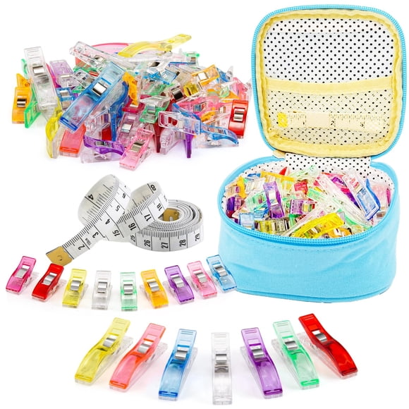 Clips de costura Doukey, 100 unidades, clips para acolchado, 80 pequeños y 20 grandes