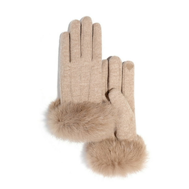 Guantes de invierno para mujer, de cachemira, para nieve y pantalla táctil, cálidos y térmicos para ciclismo.