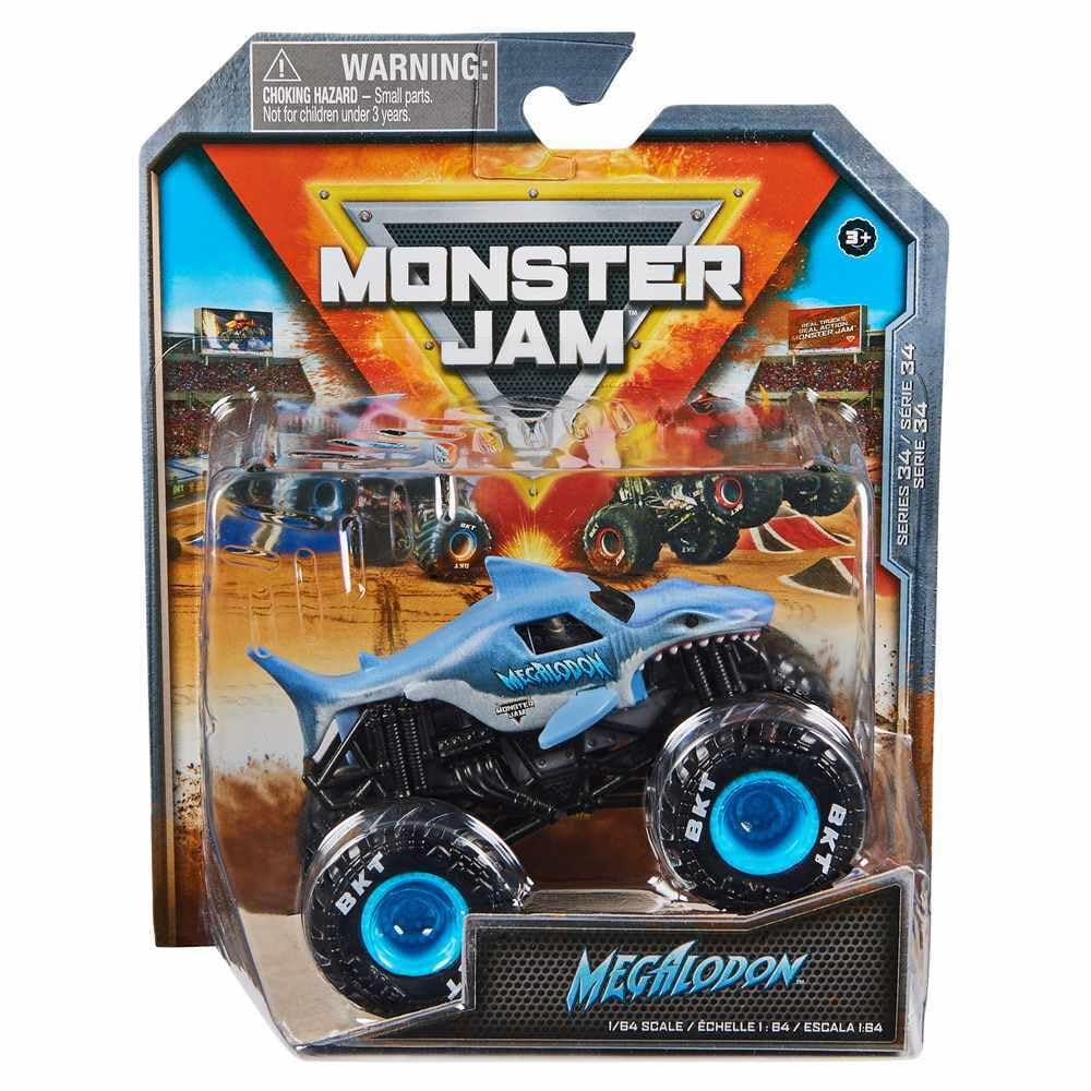 Camión Fundido A Presión Toy Monster Jam, Escala 1:64, Serie 34 Megalodon