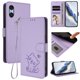 thumbnail image 2 of Funda Volteable con Diseño de Gato para Sony Xperia 10 VI, Lila Claro, 2 of 6