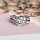 thumbnail image 4 of 2 pcs Elegant Halo Ring for Women - Shiny Couples Ring with Round Cut Zircon - Perfect for Wedding and Engagement - Stylish Finger Jewelry Decor, 4 of 5