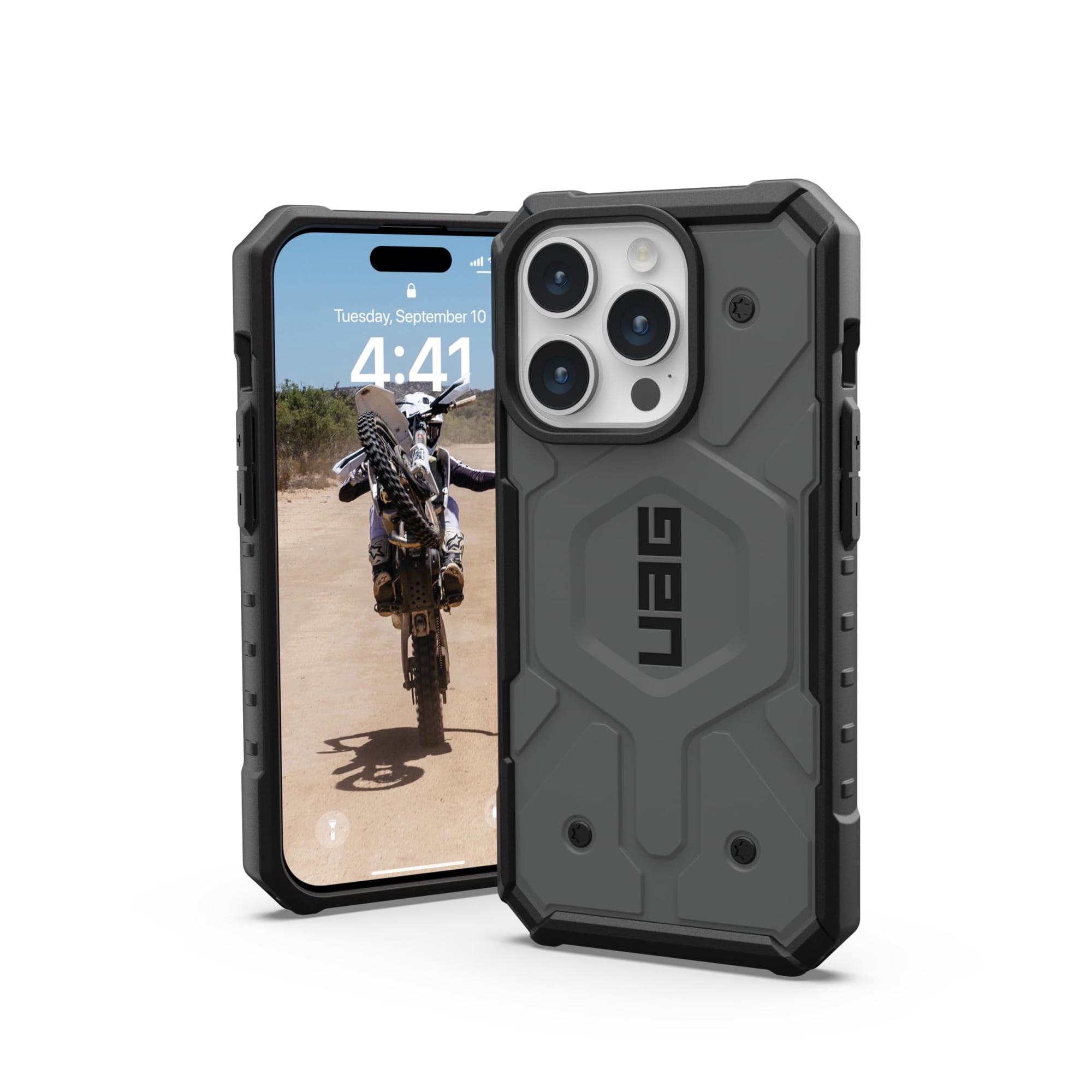 Funda Urban Armor Gear Uag Pathfinder Plateada Para Iphone 15 Pro 6.1