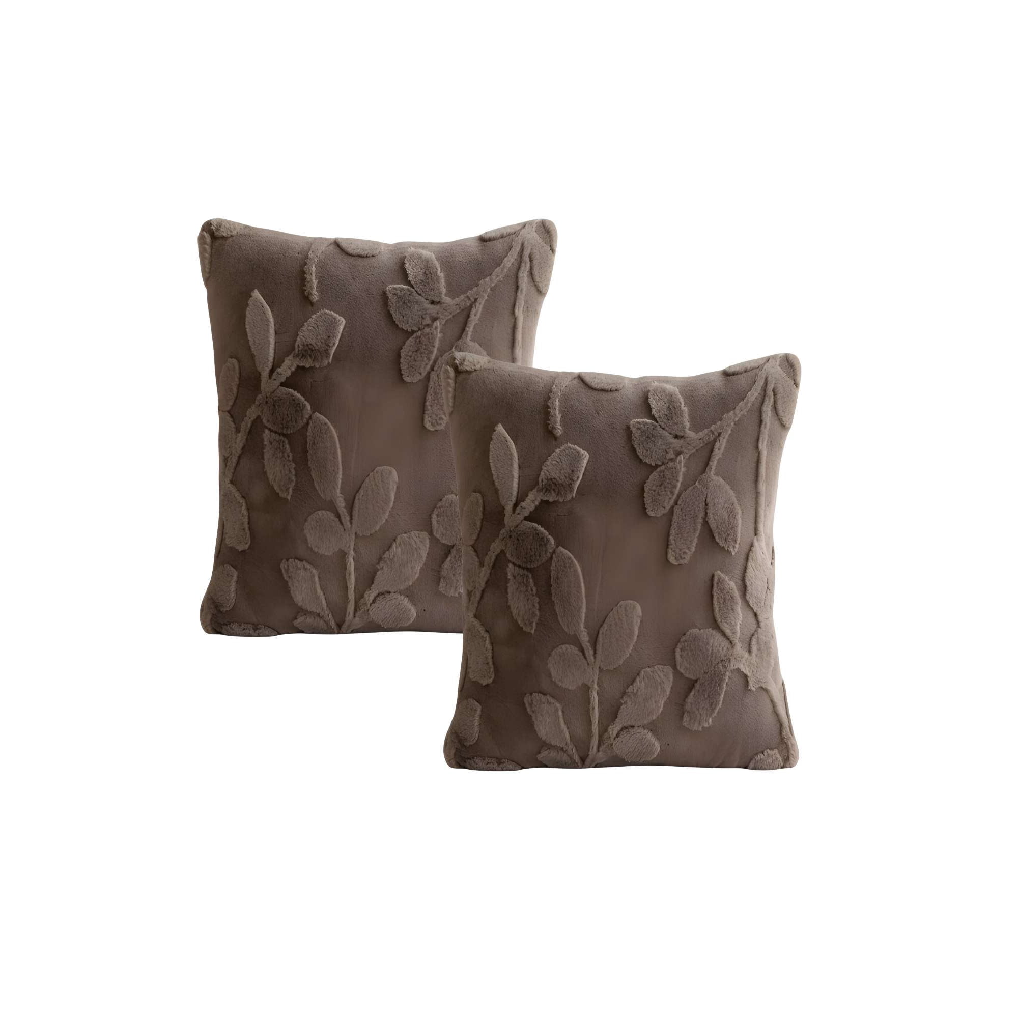 Genérico - Pack De 2 Fundas De Cojin Con Relieve 45x45cm Marron