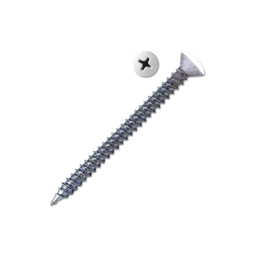 Tornillos De Registro Malco Phillips #2 Cabeza Ovalada Pintados De Blanco 5 Cm