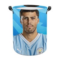 Desmarcar - Rodri Cesta De Lavandería De Gran Capacidad Redonda Con Asa, Bolsa Para Ropa Sucia Plegable, Almacenamiento Para Dormitorio, Baño Y Lavadero 44X35 Cm