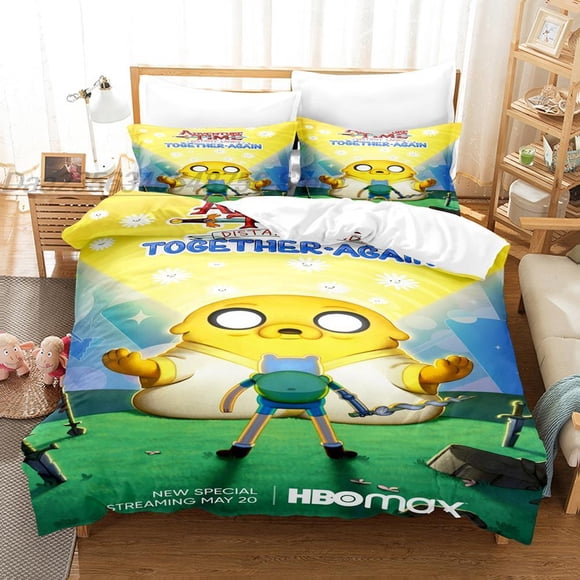 adventure time finn and jake The Dog Face Bedding Set Single Twin Full Queen King Size Bed Set Aldult Kid Bedroom Duvetcover SetBed Sheets