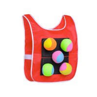 Magideal - Juego De Dodgeball Con 5 Bolas Adhesivas, Chaleco De Bolas Adhesivas, Juego De Pelota Dodgeball, Juego De Bolas Para Lanzar, Accesorios Para Juegos De Rojo Infantil