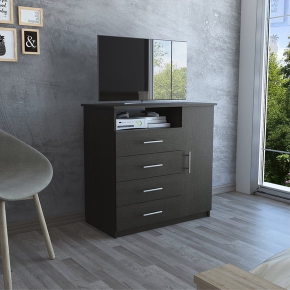 Cómoda Z-91 TV 40" 4 Cajones 1 Puerta Wengue