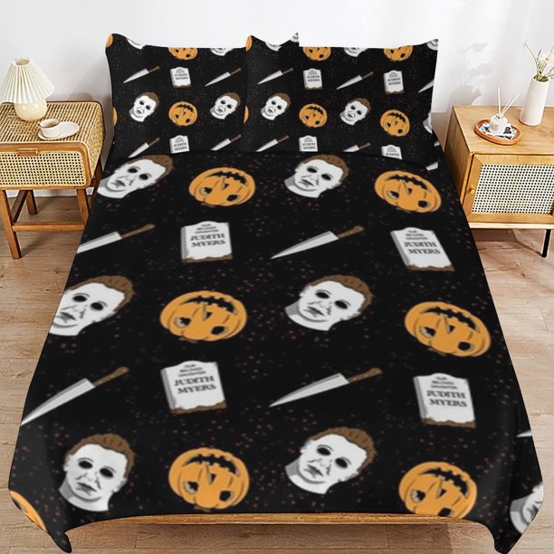Michael Myers Halloween Duvet Cover Set 3 Piece Bedding Set Double Sided Printing Decorative Comforter Cover Set