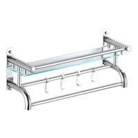 Genérico - Estante Organizador Baño Acero Inoxidable Vidrio Toallero