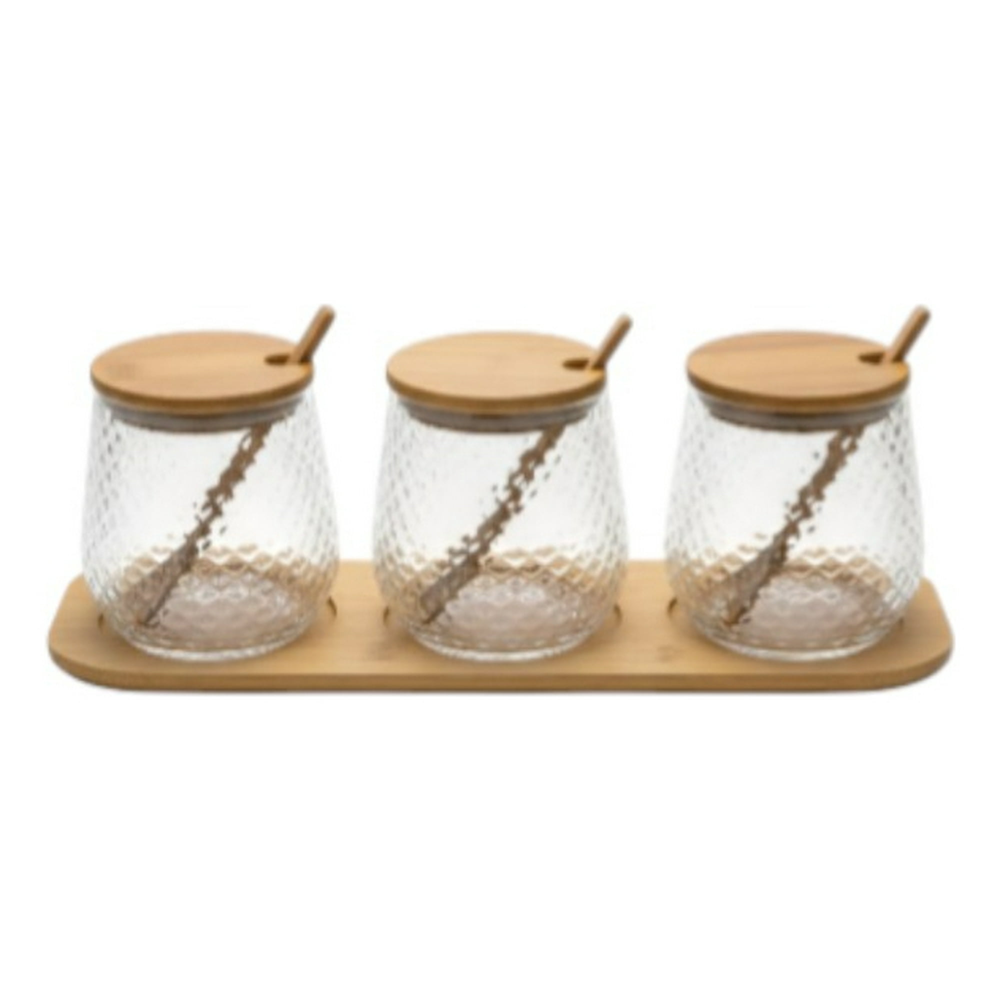 Genérico - Set 3 Frascos Texturizado Contenedor Moderno Mesa Jhn