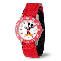 Reloj Infantil Disney Mickey Mouse Con Correa De Nylon Roja 32 Mm