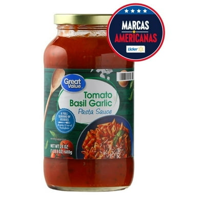 Salsa De Tomate Albahaca Y Ajo Frasco 680 G Great Value
