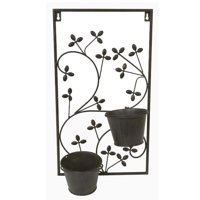 Bric - Macetero Colgante Metálico Flores Negro