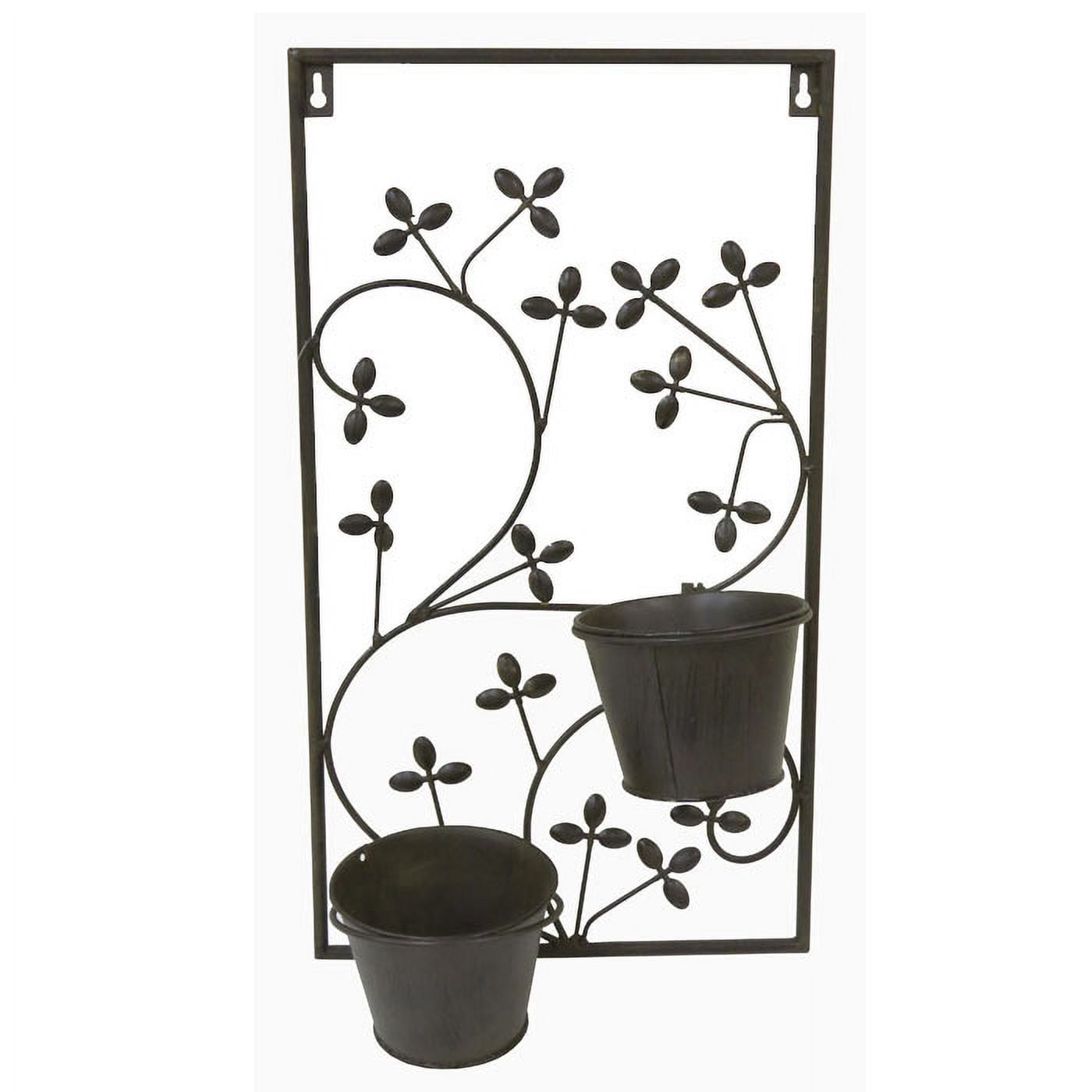 Bric - Macetero Colgante Metálico Flores Negro