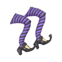 Magideal - 1 Par De Patas De Bruja Malvada, Adorno Divertido Para Casa Embrujada, Decoración De Bruja Para Halloween, Césped, Jardín, Porche. Raya Negra Morada