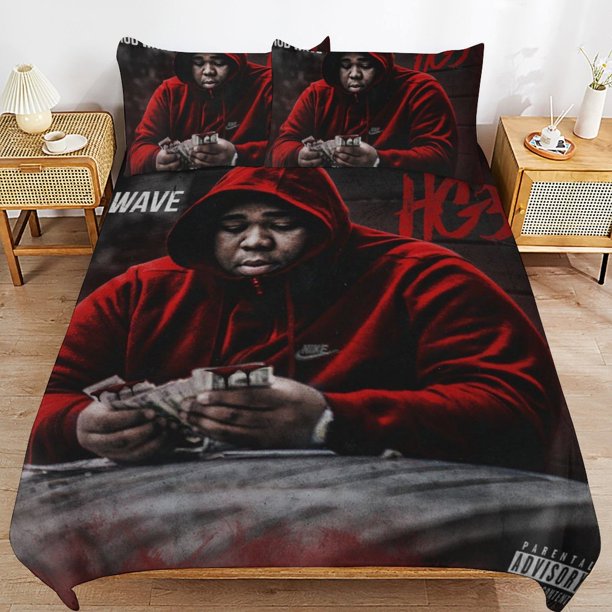 Rod Wave Bedding Set Duvet Cover Comfortable and Lightweight Cartoon Bedding 3 Piece Bed Set