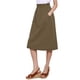 thumbnail image 4 of INSPIRE CHIC Falda de Algodón para Mujer Vuelta al Colegio Cintura Elástica Casual Campesina Línea A Midi con Bolsillos Marrón Oscuro XS, 4 of 6