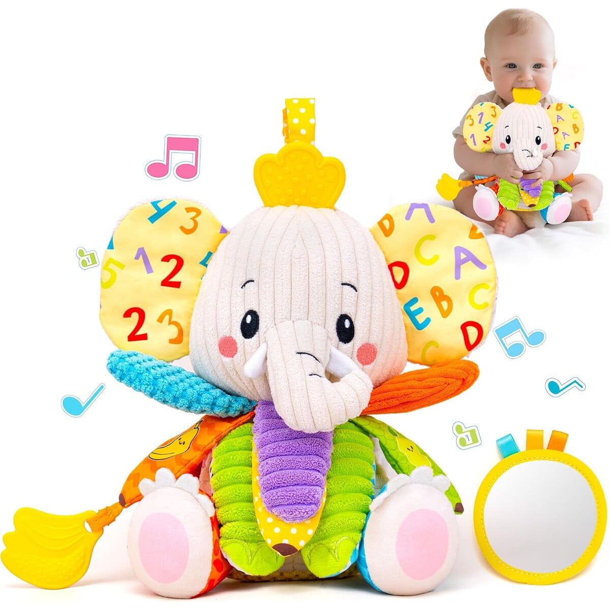 Juguete Elefante Musical Joyspark Sensorial Espejo 36m