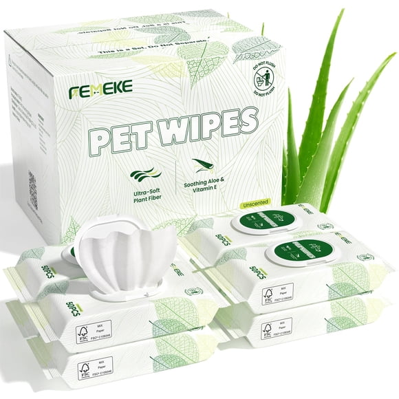 Toallitas Para Mascotas 400 Unidades Sin Fragancia Con Aloe Y Vitamina E
