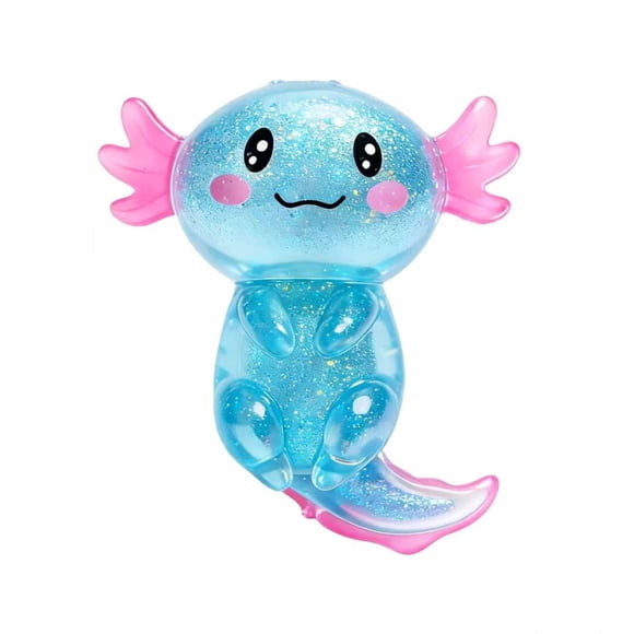 Pelota Antiestrés Squishy Axolotes Con Brillo