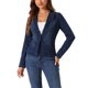 thumbnail image 1 of INSPIRE CHIC Chaqueta de Jean Elástica para Mujer de Regreso a Clases con Cuello de Solapa y Un Botón de Manga Larga para Trabajo en Denim L Azul Oscuro, 1 of 6