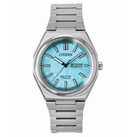 Reloj Analógico Citizen Zenshin Super Titanium Turquoise Dial Eco-Drive Aw0130-85M 100M Hombre