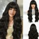 thumbnail image 1 of suxuMhao Peluca Sintética sin Pegamento, Peluca Larga de Ondas Corporales Negra Oscura de 26IN con Tirantes Ajustables y Gorro Transpirable, Peluca de Cabello Sintético Ligera de Aspecto Natural, 1 of 1