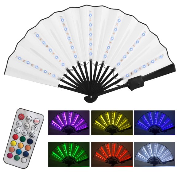 Ventilador plegable de mano chino brillante con LED Gexmil Multicolor