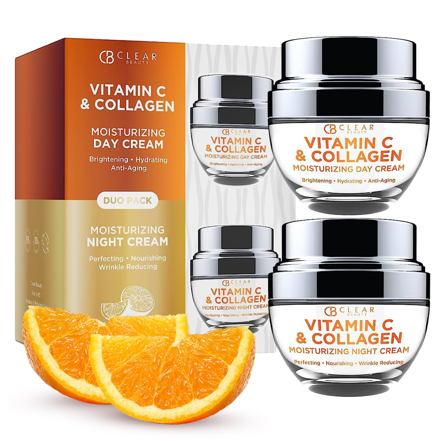 Clear Beauty - Crema Hidratante De Día Y Noche Con Vitamina C Y Colágeno