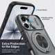 thumbnail image 5 of Funda for iPhone 16 de 6.1 Pulgadas, Cubierta de Cámara Deslizante Incorporada y Soporte Giratorio Anillo de 360 ° Resistente a Golpes Funda Protectora, Gris, for iPhone 16, 5 of 8