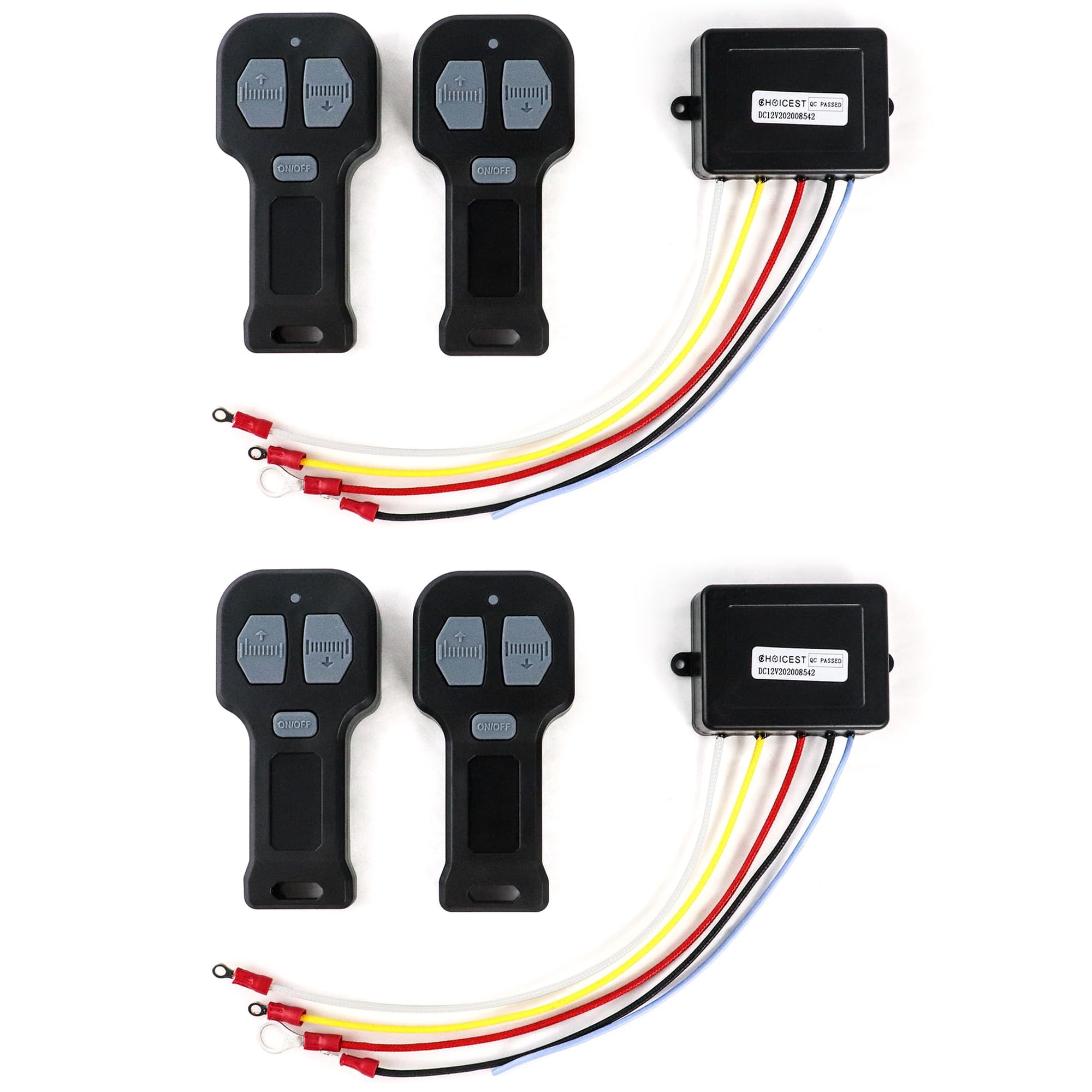 Kit De 4 Controles Remotos Inalámbricos Para Cabrestante De Auto Qwork 12v