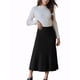 thumbnail image 2 of INSPIRE CHIC Falda de Punto A-Line para Mujer con Cintura Alta Elástica y Tejido Elástico, Falda Midi de Suéter XL Negro, 2 of 6