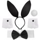 thumbnail image 1 of Set de accesorios de disfraz Jremreo, diadema negra con orejas de conejo para adultos, 1 of 7