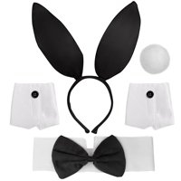 Set De Accesorios De Disfraz Jremreo, Diadema Negra Con Orejas De Conejo Para Adultos